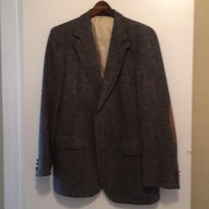 Wool Tweed Sports Coat with Suede Elbow Patches